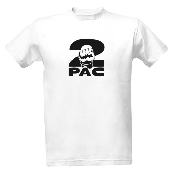 Tričko s potiskem Tričko 2pac - pěst - bílé
